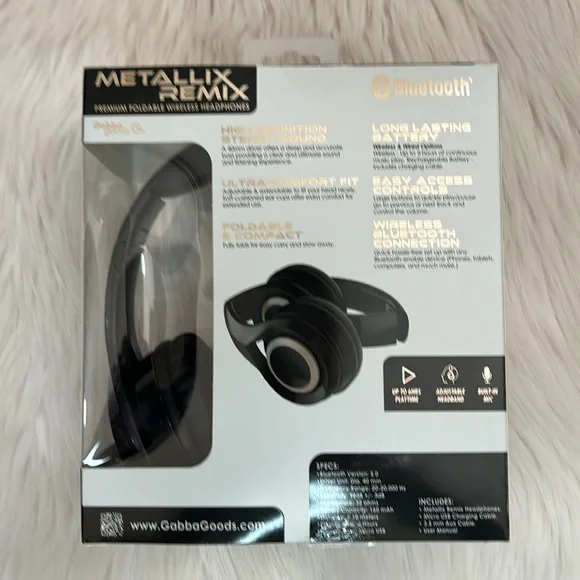 Gabba Goods Metallix Remix Premium Foldable Wireless Headphones❌SOLD❌ - Picture 3 of 6